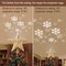 Christmas Star Tree Topper with Built-in Led Snowflake Projector Lights Hollowed Pentagram Tree Topper,Plug in Christmas Tree Ornament for Indoor Office Xmas New Year Holiday Tree Decoration